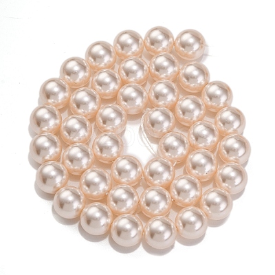 Baking Paint Pearlized Glass Pearl Round Bead Strands PEAR-H019-02D-01-1