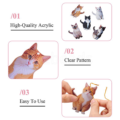 1Bag Printed Opaque Acrylic Big Pendants OACR-TA0003-98-1
