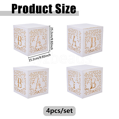 4Pcs Paper with PET Storage Boxes CON-WH0095-192-1