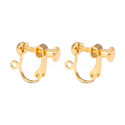 Brass Screw On Clip-on Earring Findings KK-L164-01G-1