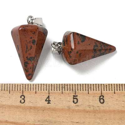 Natural Mahogany Obsidian Pendants G-B127-13P-07-1