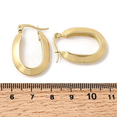 Oval 201 Stainless Steel Hoop Earrings EJEW-Z151-06G-1