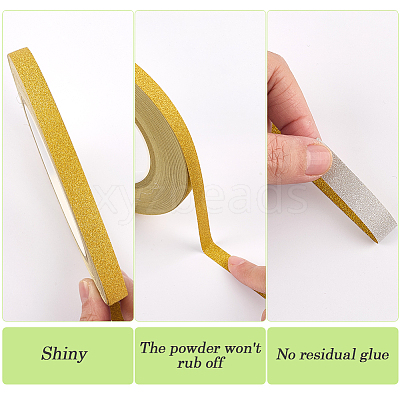 2 Rolls 2 Colors 50M Glitter Adhesive Plastic Tapes DIY-GF0011-22-1