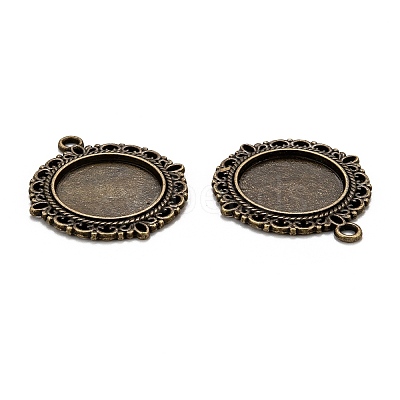 Tibetan Style Alloy Pendant Cabochon Settings TIBE-T003-08AB-NR-1