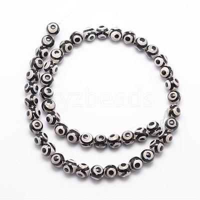 Tibetan Style 3-Eye dZi Beads G-K166-01-8mm-L2-01-1