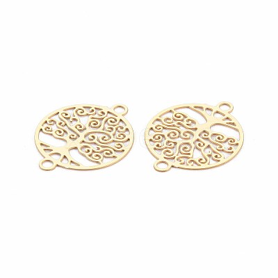 Rack Plating 201 Stainless Steel Connector Charms LS-STAS-T057-40G-1