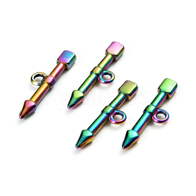 Ion Plating(IP) 304 Stainless Steel Toggle Clasps Parts X-STAS-D142-02C-M-1