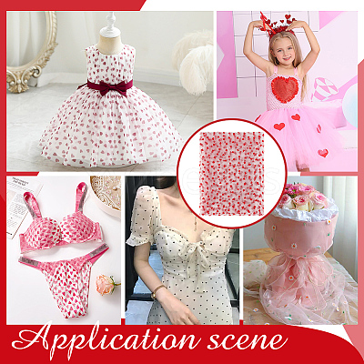 Polyester Mesh Lace Fabric DIY-WH0504-330A-1