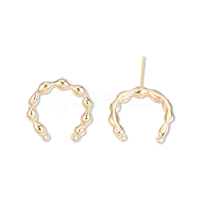 Brass Stud Earring Findings KK-N232-485-1