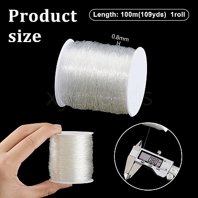 0.8mm Crystal Polyester Threads Transparent Jewelry Bracelet Beading Wire Cords EW-PH0001-0.8mm-02-1