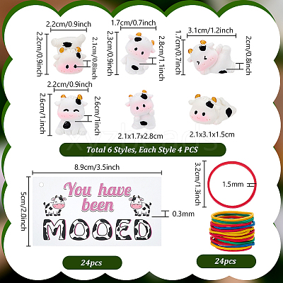 Resin Cow Miniature Flowerpot Ornaments DIY-PH0035-41-1