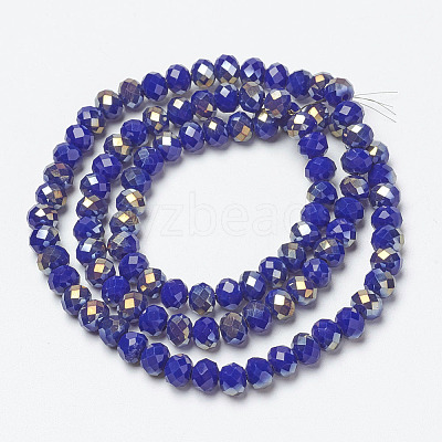Electroplate Opaque Glass Beads Strands EGLA-A034-P4mm-H13-1