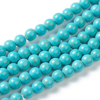Synthetic Turquoise Beads Strands G-J389-02B-1
