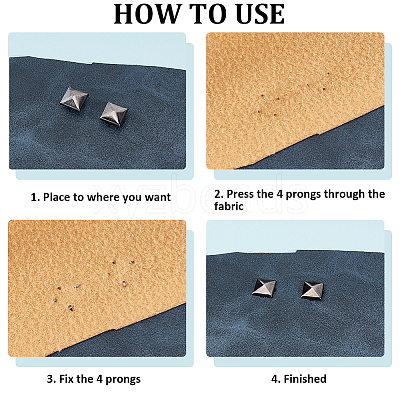 200Pcs Iron Studs Rivets IFIN-GF0001-63B-1