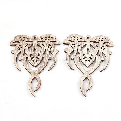 Undyed Wood Big Pendants WOOD-T008-26-1