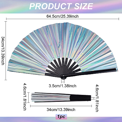 Laser PVC & Bamboo Folding Fan AJEW-WH0534-46-1