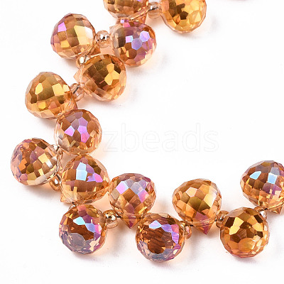 Transparent Glass Beads Strands GLAA-T006-14C-1