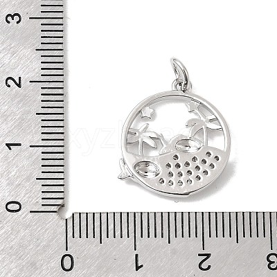 Brass Micro Pave Cubic Zirconia Pendants KK-P343-01B-P-1