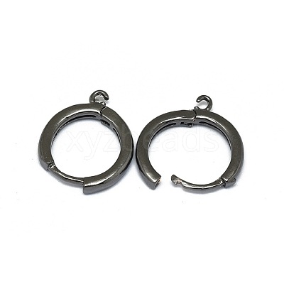 Brass Huggie Hoop Earring Findings PALLOY-F249-19B-1