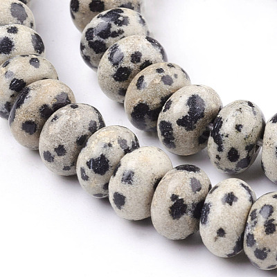 Natural Dalmatian Jasper Beads Strands G-O162-02-5x8mm-1