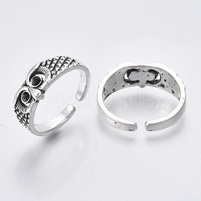 Tibetan Style Alloy Finger Cuff Rings TIBE-R318-10-RS-1