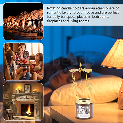 Stainless Steel Rotating Tealight Candle Holder DIY-WH0021-42G-04-1