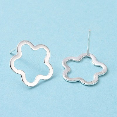 201 Stainless Steel Flower Stud Earring with 316 Stainless Steel Pin for Women STAS-K241-18S-1