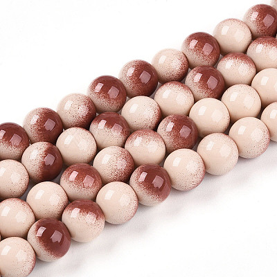 Baking Paint Glass Beads Strands DGLA-N012-10mm-08-1