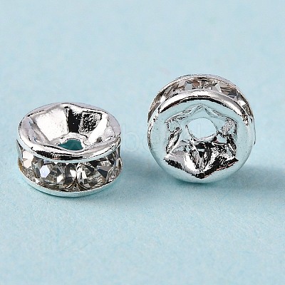 Brass Grade A Rhinestone Spacer Beads RSB036NF-01-1