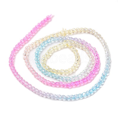 Transparent Gradient Color Glass Beads Strands GLAA-G101-2mm-10-1