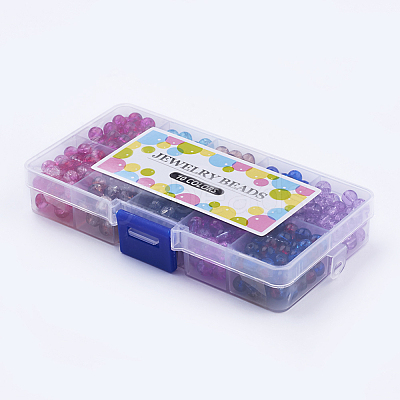 Round Transparent Crackle Glass Beads CCG-X0008-01-6mm-1