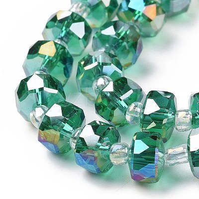 Electroplate Transparent Glass Beads Strands EGLA-H101-03D-1
