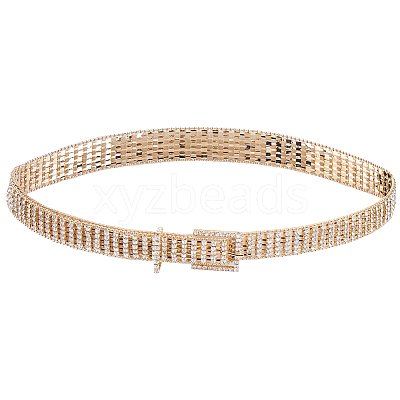 Alloy Full Crystal Rhinestone 5-Row Chain Belts AJEW-WH20019-49G-1
