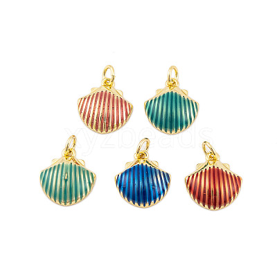 Rack Plating Brass Enamel Pendants KK-P269-09G-1