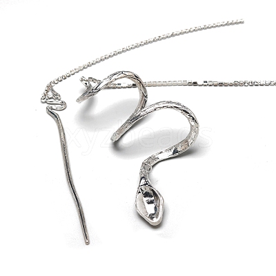 Snake Alloy Rhinestone Hair Cuff Pin PW-WG87173-01-1