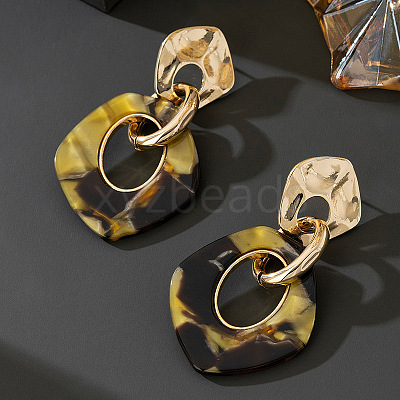 Alloy & Acrylic Stud Dangle Earrings FS-WGB9194-05-1
