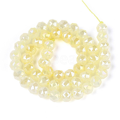 Anti-Tarnish Electroplate Glass Beads Strands GLAA-N064-8mm-02-1