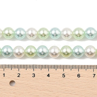 Baking Paint Pearlized Glass Pearl Round Bead Strands PEAR-H019-02C-08-1