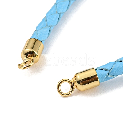 Leather Braided Cord Link Bracelets MAK-K022-01G-1