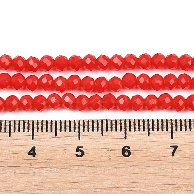 Opaque Solid Color Crystal Glass Faceted Rondelle Beads Strands GLAA-F025-A08-1