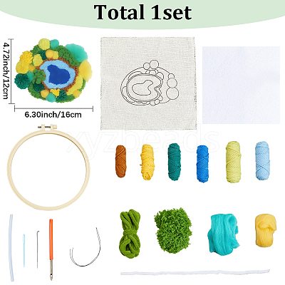 DIY Coaster Punch Needle Embroidery Starter Kits for Beginners DIY-WH20095-003A-1