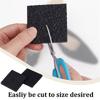 2Pairs Square Rubber Anti-slip Stickers for Shoe Soles AJEW-CY0002-56-1