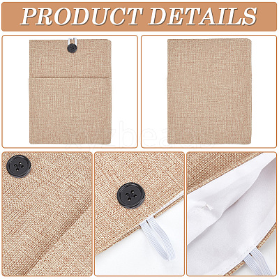 2Pcs 2 Colors Cotton & Linen Book Sleeve with Button & Front Pocket ABAG-CP0001-12-1