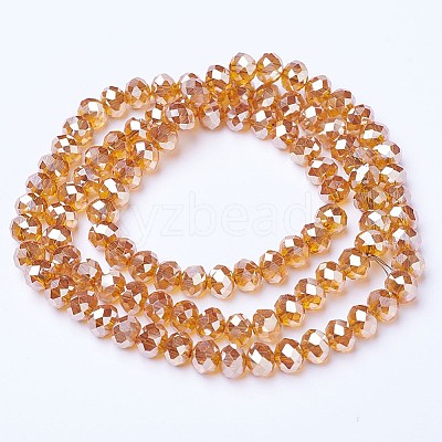 Electroplate Glass Beads Strands EGLA-A034-T4mm-C14-1