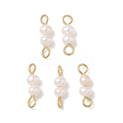Potato Natural Cultured Freshwater Pearl Beaded Links Connector Charms PALLOY-JF05480-1