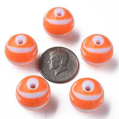 Opaque Striped Acrylic Beads MACR-S373-27C-04-1