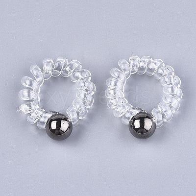 Plastic Telephone Cord Elastic Hair Ties OHAR-T006-21B-1