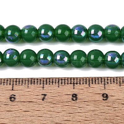 Electroplate Opaque Glass Beads Strands EGLA-Q132-6MM-01C-17-1