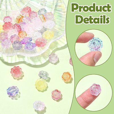 40Pcs 10 Styles Transparent Spray Painted Glass Beads GLAA-YW0003-84-1