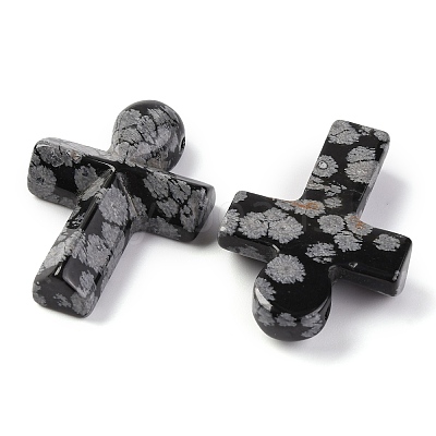Natural Snowflake Obsidian Pendants G-B122-02D-1